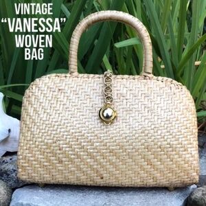 Vintage Vanessa Woven Straw Bag